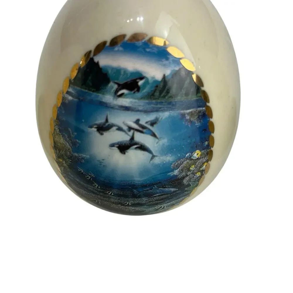 Set of 3 Robert Lyn Nelson Porcelain Eggs Splendors of the Sea Series